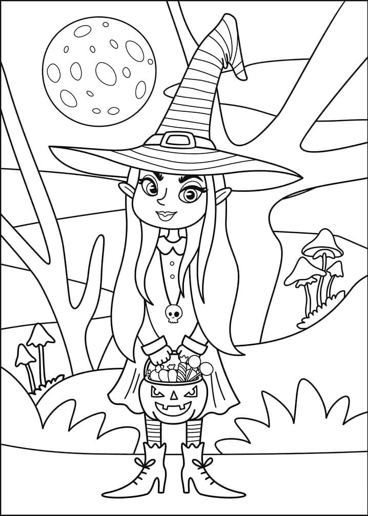 Dibujo gratuito Bruja de Halloween #200321 de la coleccion Fiestas y Celebraciones para imprimir Dibujo gratuito Bruja de Halloween #200321 de la coleccion Fiestas y Celebraciones para imprimir