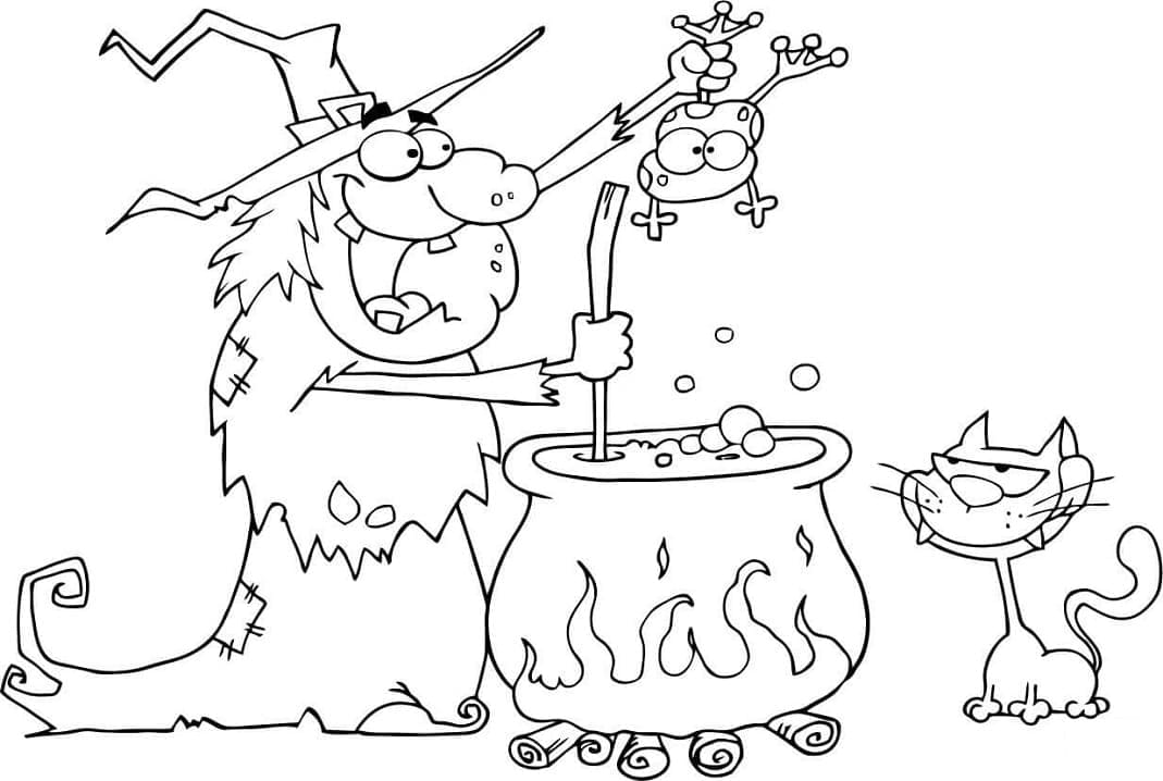 Dibujo gratuito Bruja de Halloween #200335 de la coleccion Fiestas y Celebraciones para imprimir