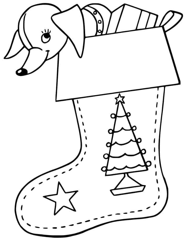 Dibujo gratuito Calcetín de Navidad #216634 de la coleccion Fiestas y Celebraciones para imprimir