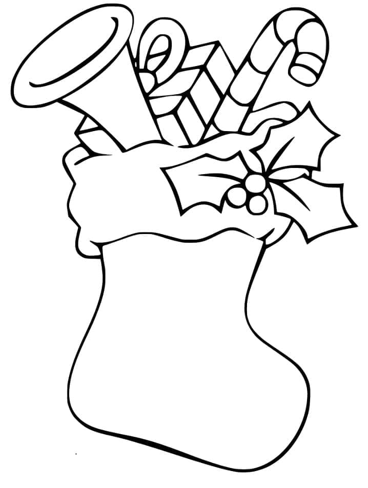 Dibujo gratuito Calcetín de Navidad #216635 de la coleccion Fiestas y Celebraciones para imprimir