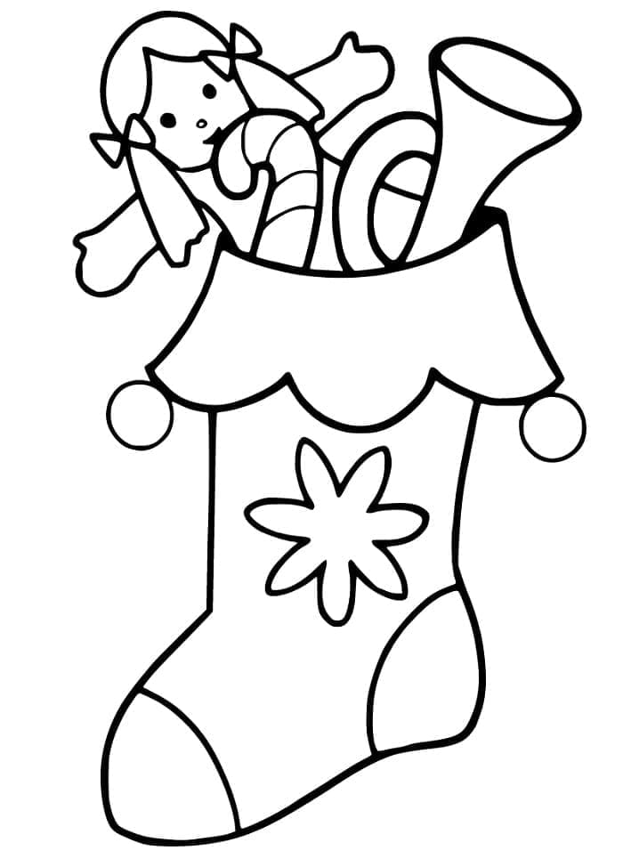 Dibujo gratuito Calcetín de Navidad #216637 de la coleccion Fiestas y Celebraciones para imprimir