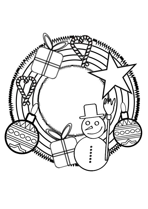 Dibujo gratuito Corona de Navidad #169338 de la coleccion Fiestas y Celebraciones para imprimir