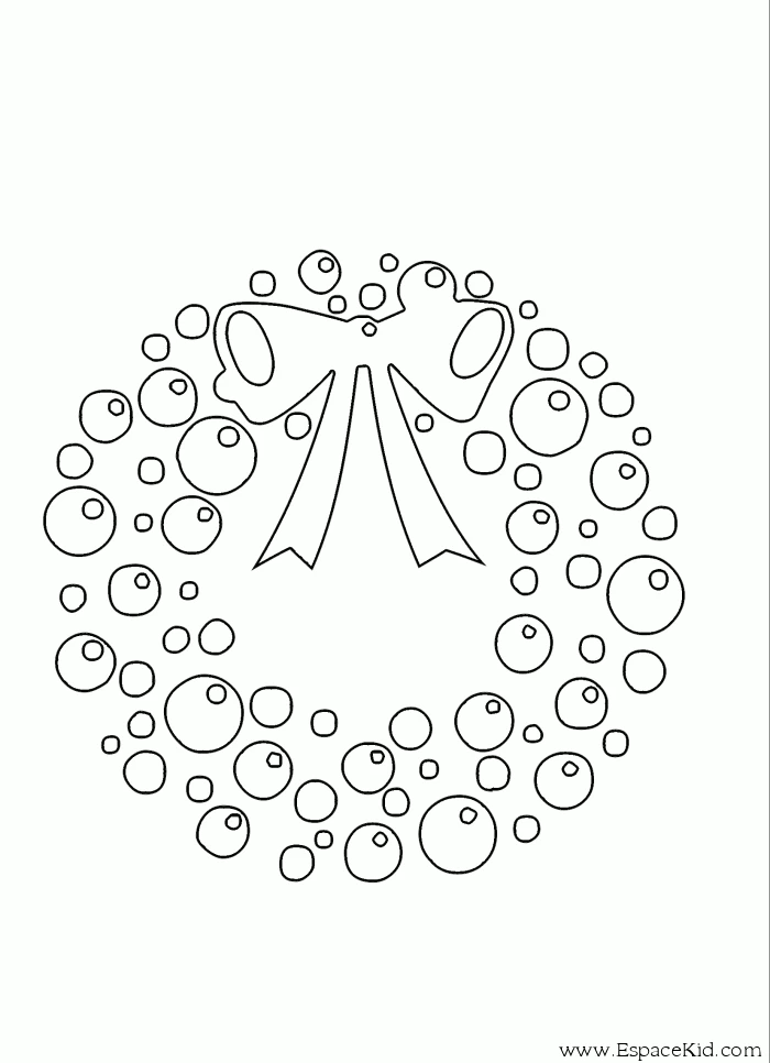 Dibujo gratuito Corona de Navidad #169339 de la coleccion Fiestas y Celebraciones para imprimir