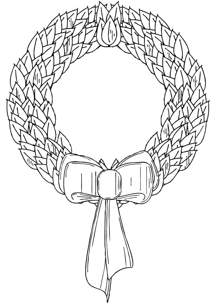 Dibujo gratuito Corona de Navidad #204323 de la coleccion Fiestas y Celebraciones para imprimir