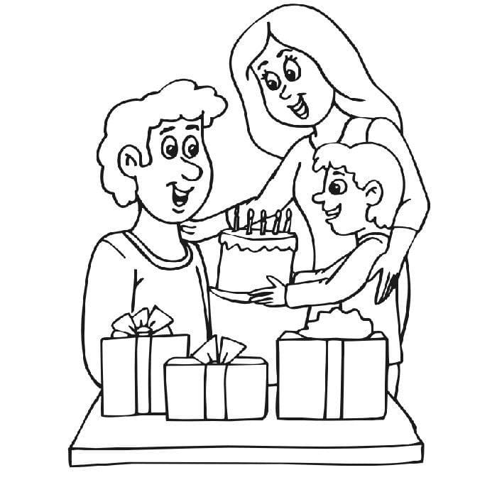 Dibujo gratuito Cumpleaños de Papá #189989 de la coleccion Fiestas y Celebraciones para imprimir