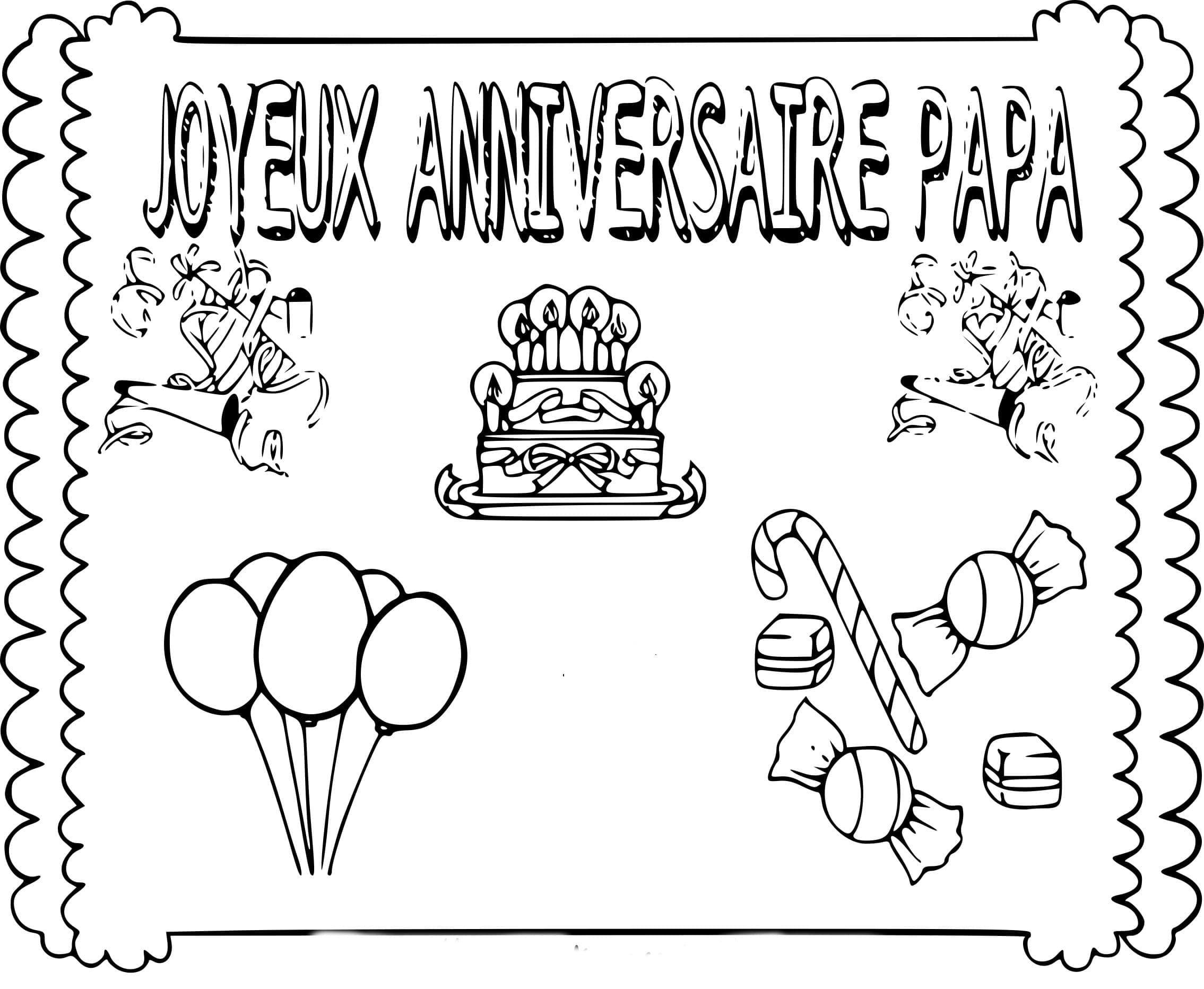 Dibujo gratuito Cumpleaños de Papá #189991 de la coleccion Fiestas y Celebraciones para imprimir
