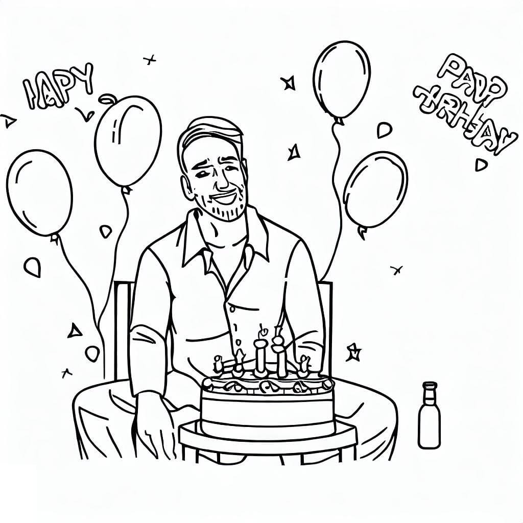 Dibujo gratuito Cumpleaños de Papá #189993 de la coleccion Fiestas y Celebraciones para imprimir