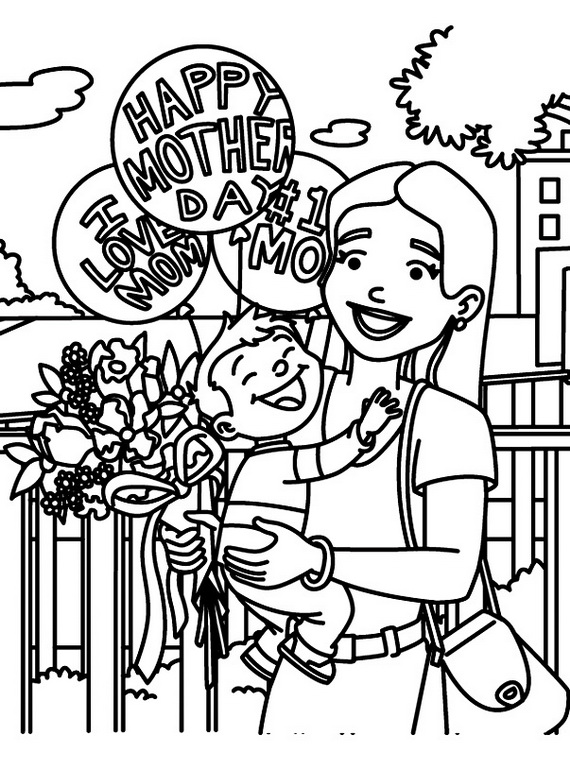Dibujo gratuito Día de la Madre #130004 de la coleccion Fiestas y Celebraciones para imprimir