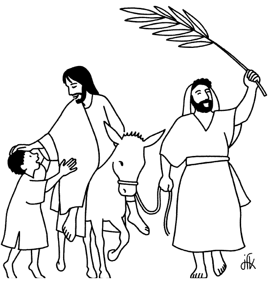 Dibujo para colorear: Domingo de Ramos (Fiestas y Celebraciones) #60304 - Dibujos para Colorear e Imprimir Gratis