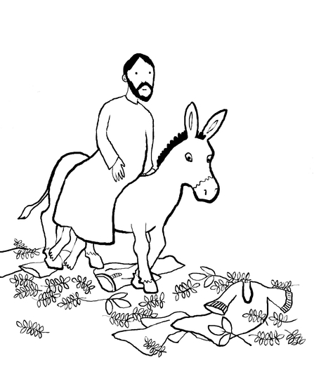 Dibujo para colorear: Domingo de Ramos (Fiestas y Celebraciones) #60305 - Dibujos para Colorear e Imprimir Gratis
