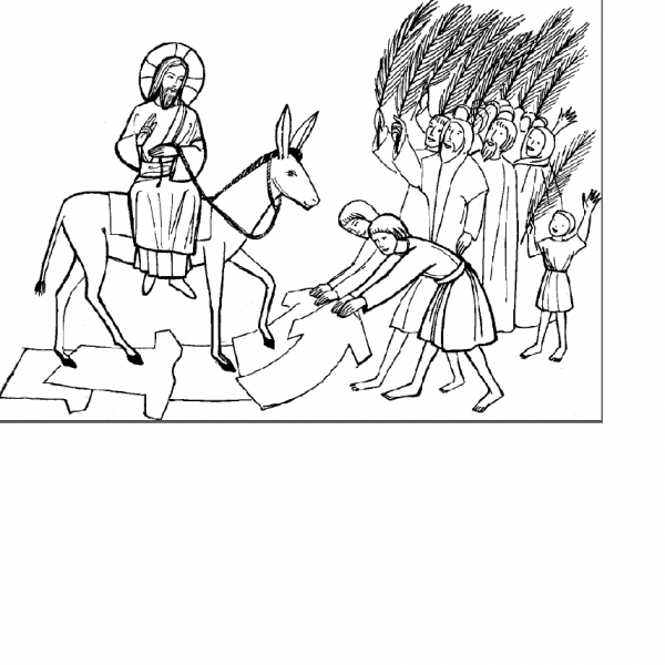 Dibujo para colorear: Domingo de Ramos (Fiestas y Celebraciones) #60307 - Dibujos para Colorear e Imprimir Gratis