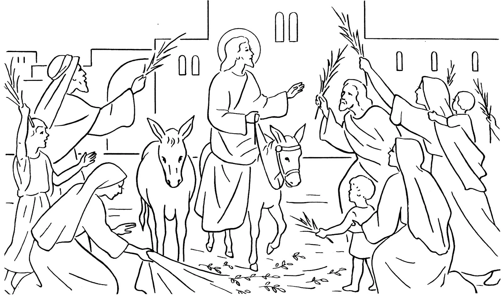 Dibujo para colorear: Domingo de Ramos (Fiestas y Celebraciones) #60308 - Dibujos para Colorear e Imprimir Gratis