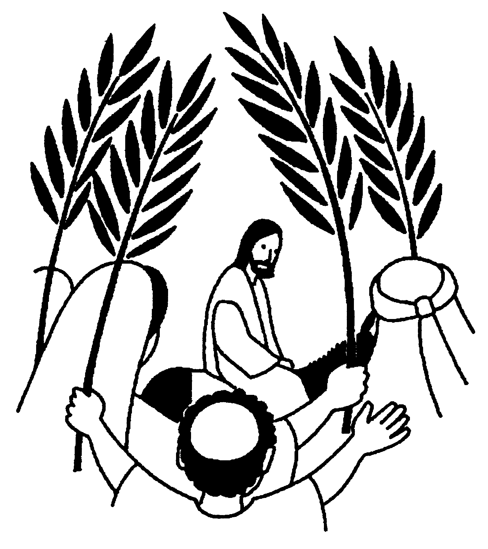 Dibujo para colorear: Domingo de Ramos (Fiestas y Celebraciones) #60310 - Dibujos para Colorear e Imprimir Gratis