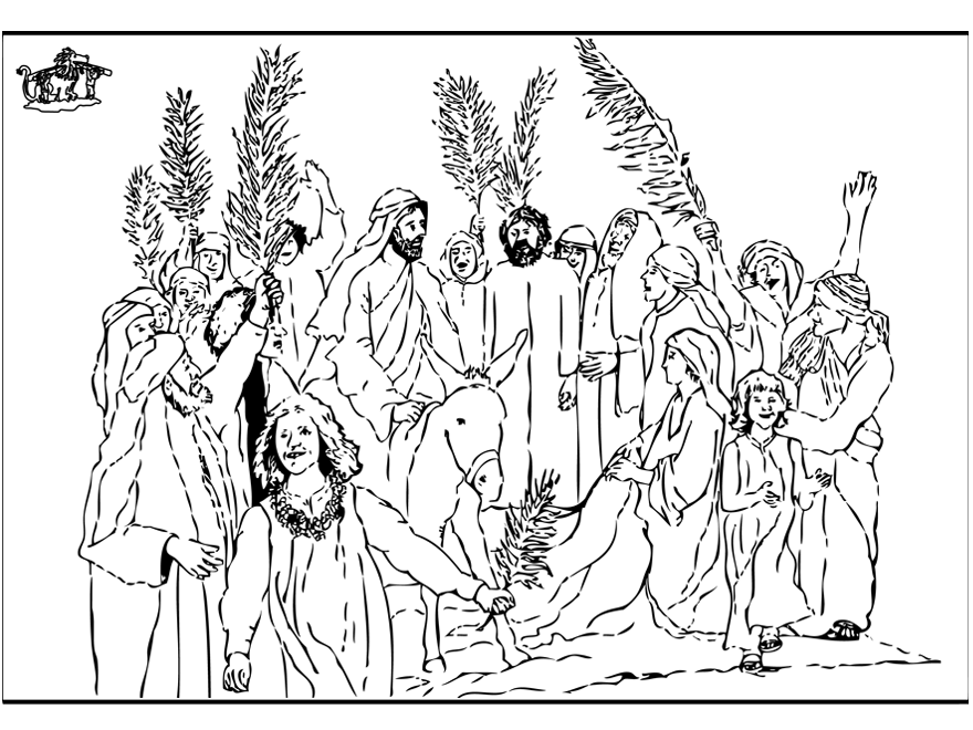 Dibujo para colorear: Domingo de Ramos (Fiestas y Celebraciones) #60311 - Dibujos para Colorear e Imprimir Gratis