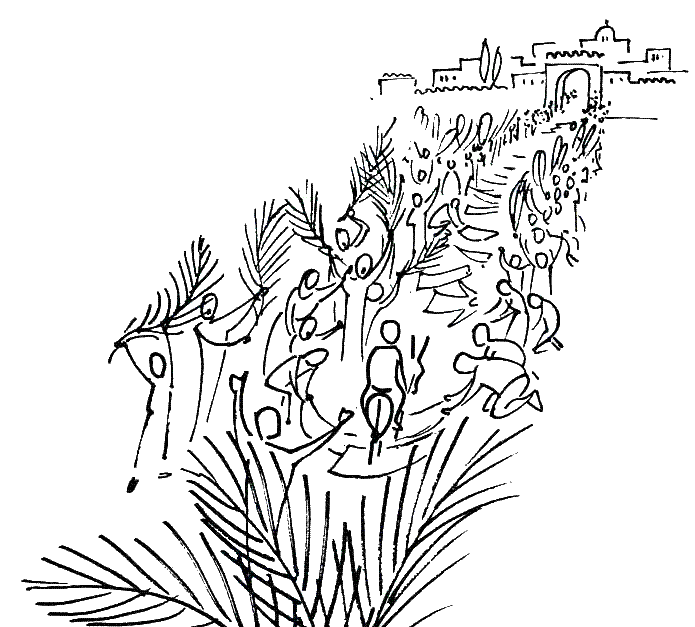 Dibujo para colorear: Domingo de Ramos (Fiestas y Celebraciones) #60314 - Dibujos para Colorear e Imprimir Gratis