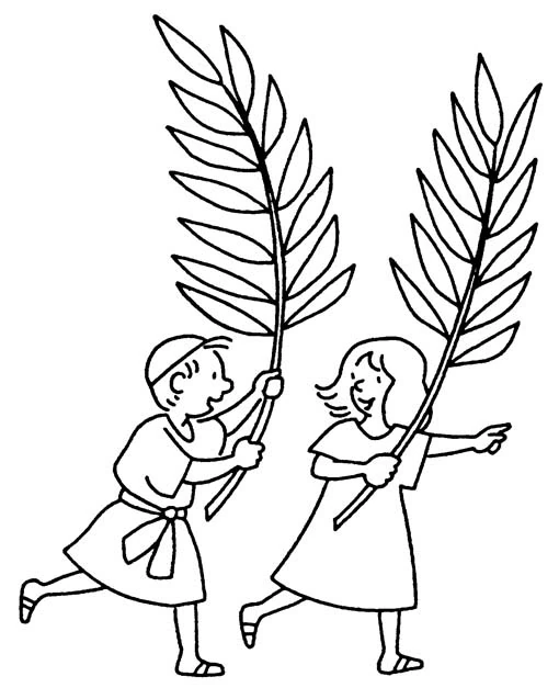 Dibujo para colorear: Domingo de Ramos (Fiestas y Celebraciones) #60315 - Dibujos para Colorear e Imprimir Gratis