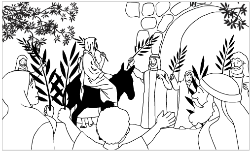 Dibujo para colorear: Domingo de Ramos (Fiestas y Celebraciones) #60321 - Dibujos para Colorear e Imprimir Gratis