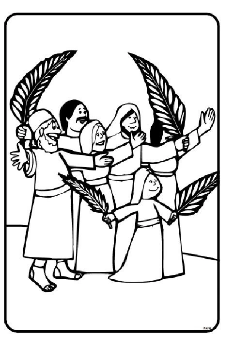 Dibujo para colorear: Domingo de Ramos (Fiestas y Celebraciones) #60323 - Dibujos para Colorear e Imprimir Gratis