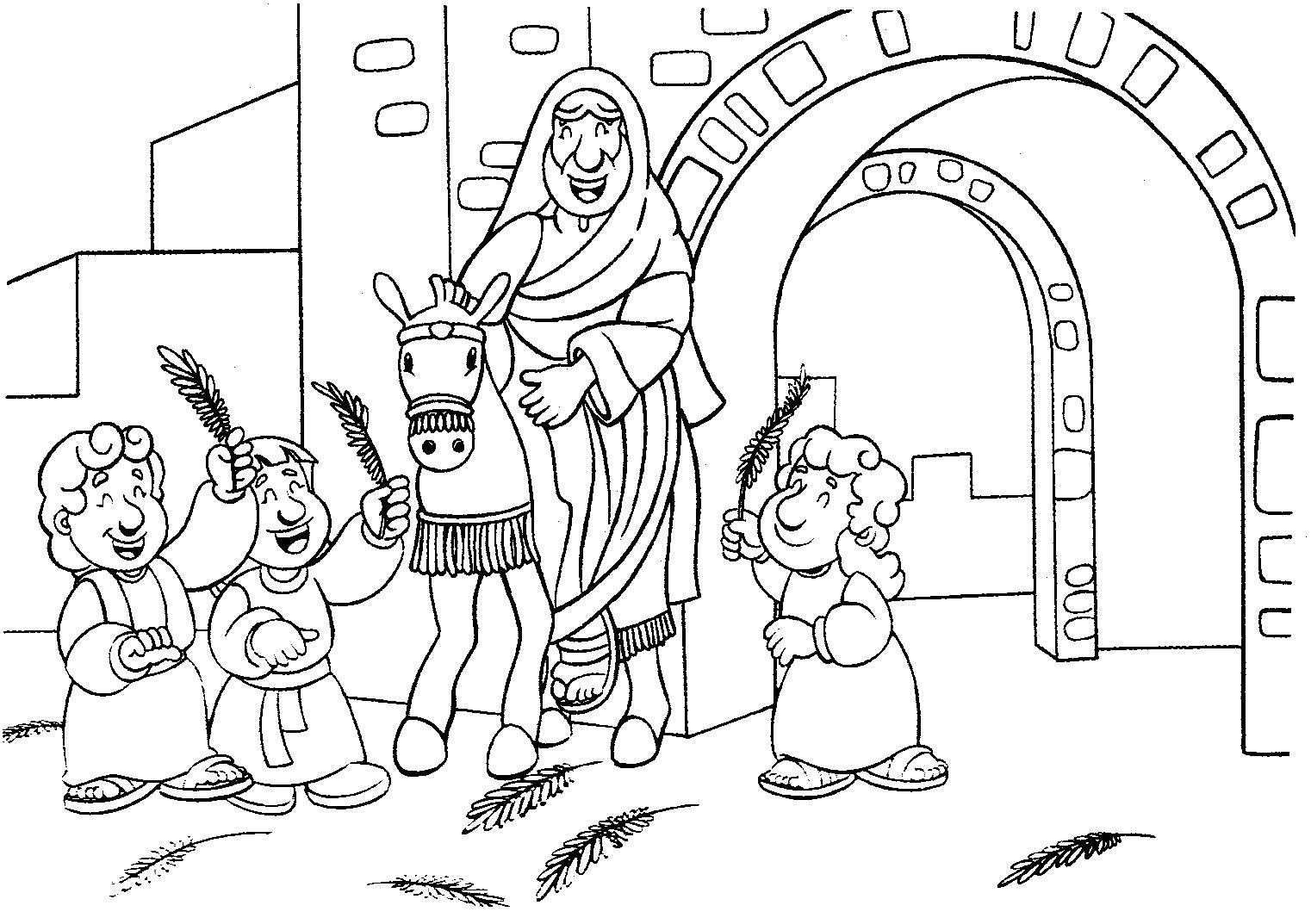 Dibujo para colorear: Domingo de Ramos (Fiestas y Celebraciones) #60324 - Dibujos para Colorear e Imprimir Gratis
