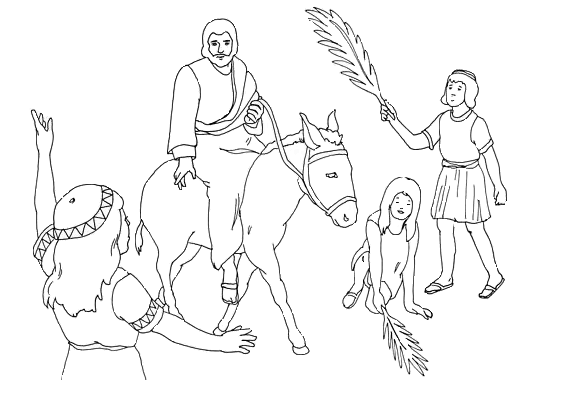 Dibujo para colorear: Domingo de Ramos (Fiestas y Celebraciones) #60326 - Dibujos para Colorear e Imprimir Gratis