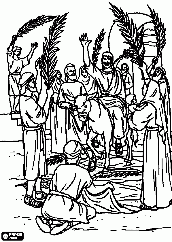 Dibujo para colorear: Domingo de Ramos (Fiestas y Celebraciones) #60328 - Dibujos para Colorear e Imprimir Gratis