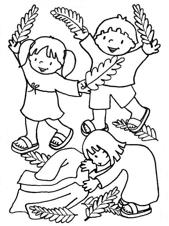 Dibujo para colorear: Domingo de Ramos (Fiestas y Celebraciones) #60350 - Dibujos para Colorear e Imprimir Gratis