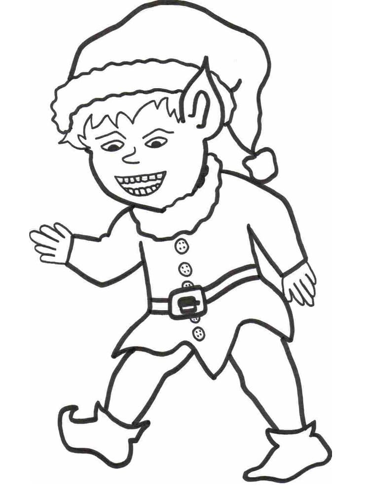 Dibujo para colorear: Elfo de Navidad (Fiestas y Celebraciones) #190303 - Dibujos para Colorear e Imprimir Gratis