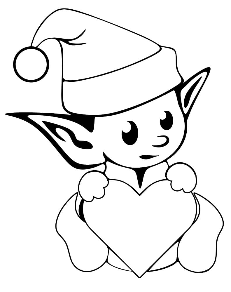 Dibujo gratuito Elfo de Navidad #190308 de la coleccion Fiestas y Celebraciones para imprimir