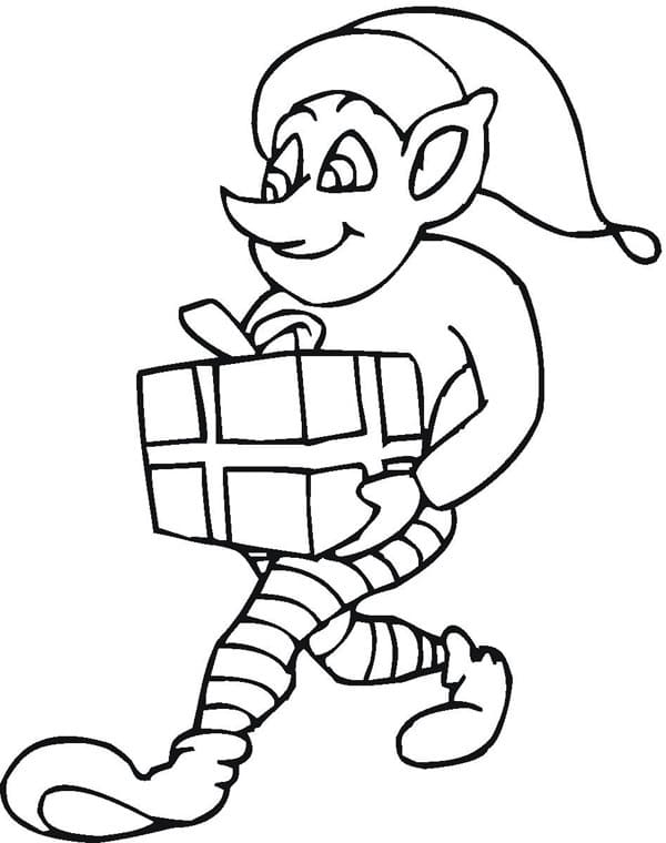 Dibujo gratuito Elfo de Navidad #190313 de la coleccion Fiestas y Celebraciones para imprimir