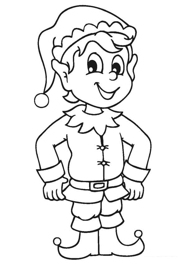 Dibujo para colorear: Elfo de Navidad (Fiestas y Celebraciones) #190347 - Dibujos para Colorear e Imprimir Gratis