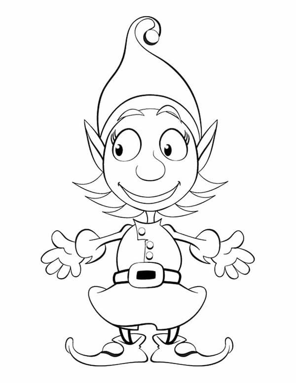 Dibujo gratuito Elfo de Navidad #190353 de la coleccion Fiestas y Celebraciones para imprimir