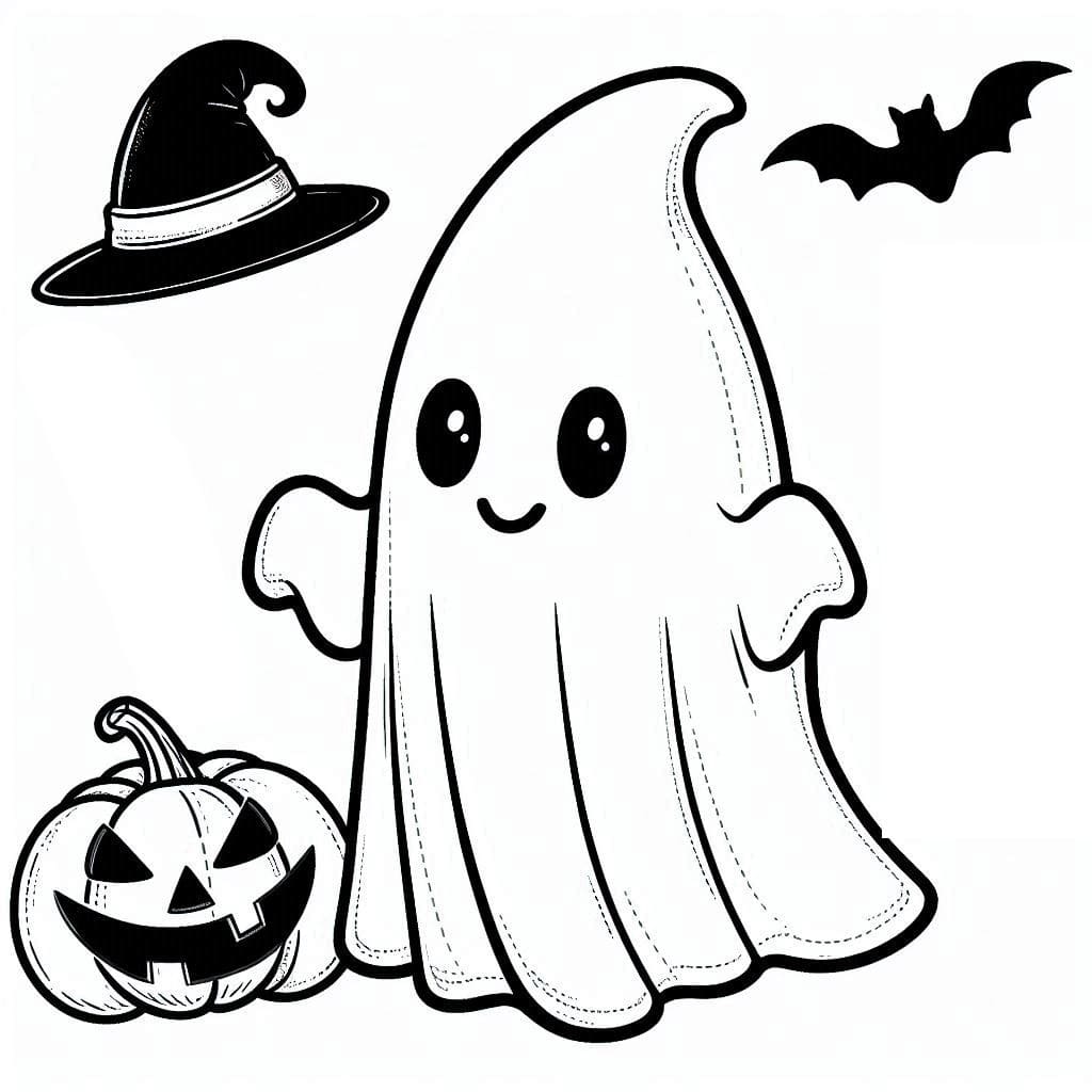 Dibujo gratuito Fantasma de Halloween #216212 de la coleccion Fiestas y Celebraciones para imprimir