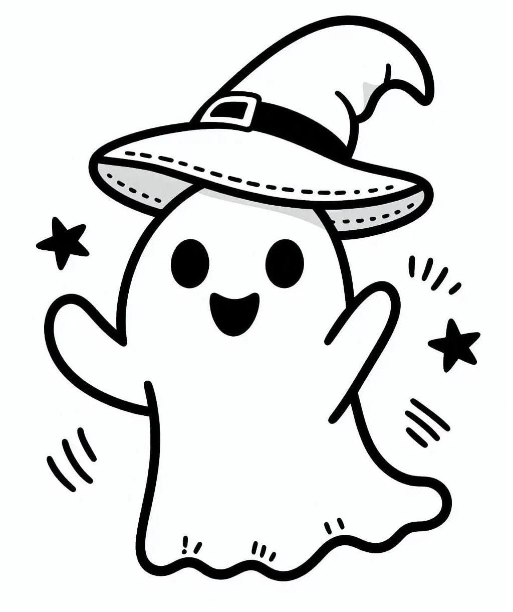 Dibujo gratuito Fantasma de Halloween #216220 de la coleccion Fiestas y Celebraciones para imprimir