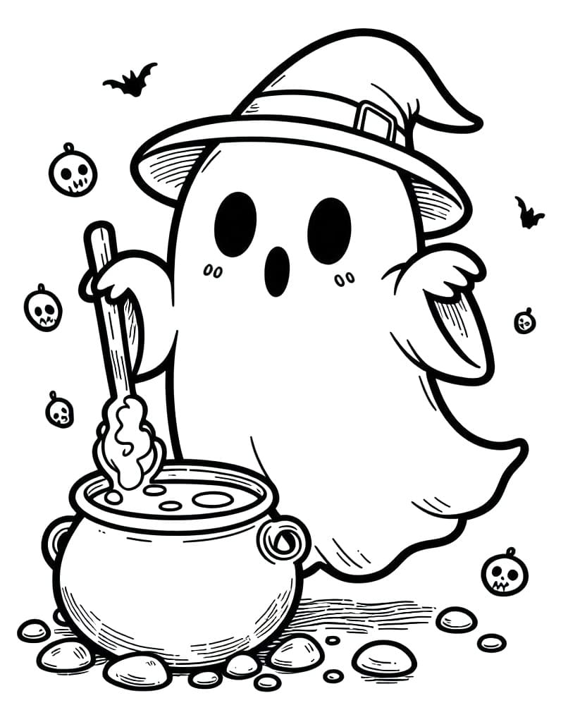 Dibujo gratuito Fantasma de Halloween #216222 de la coleccion Fiestas y Celebraciones para imprimir