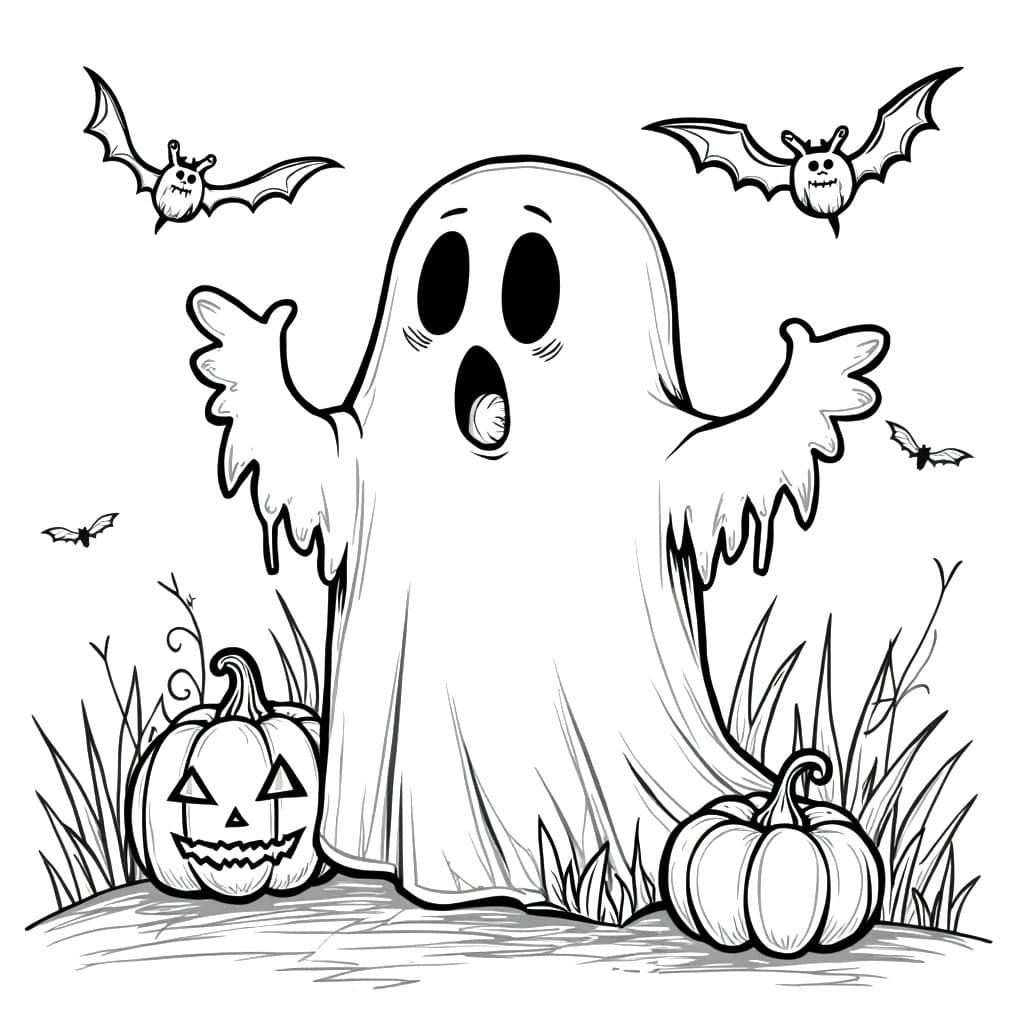 Dibujo gratuito Fantasma de Halloween #216224 de la coleccion Fiestas y Celebraciones para imprimir