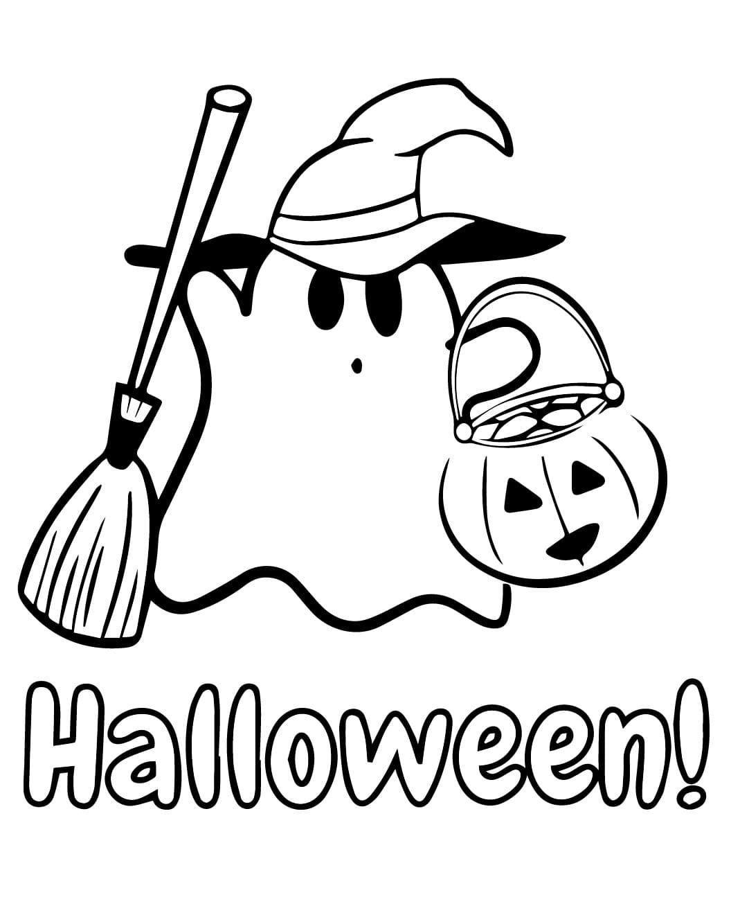 Dibujo gratuito Fantasma de Halloween #216238 de la coleccion Fiestas y Celebraciones para imprimir
