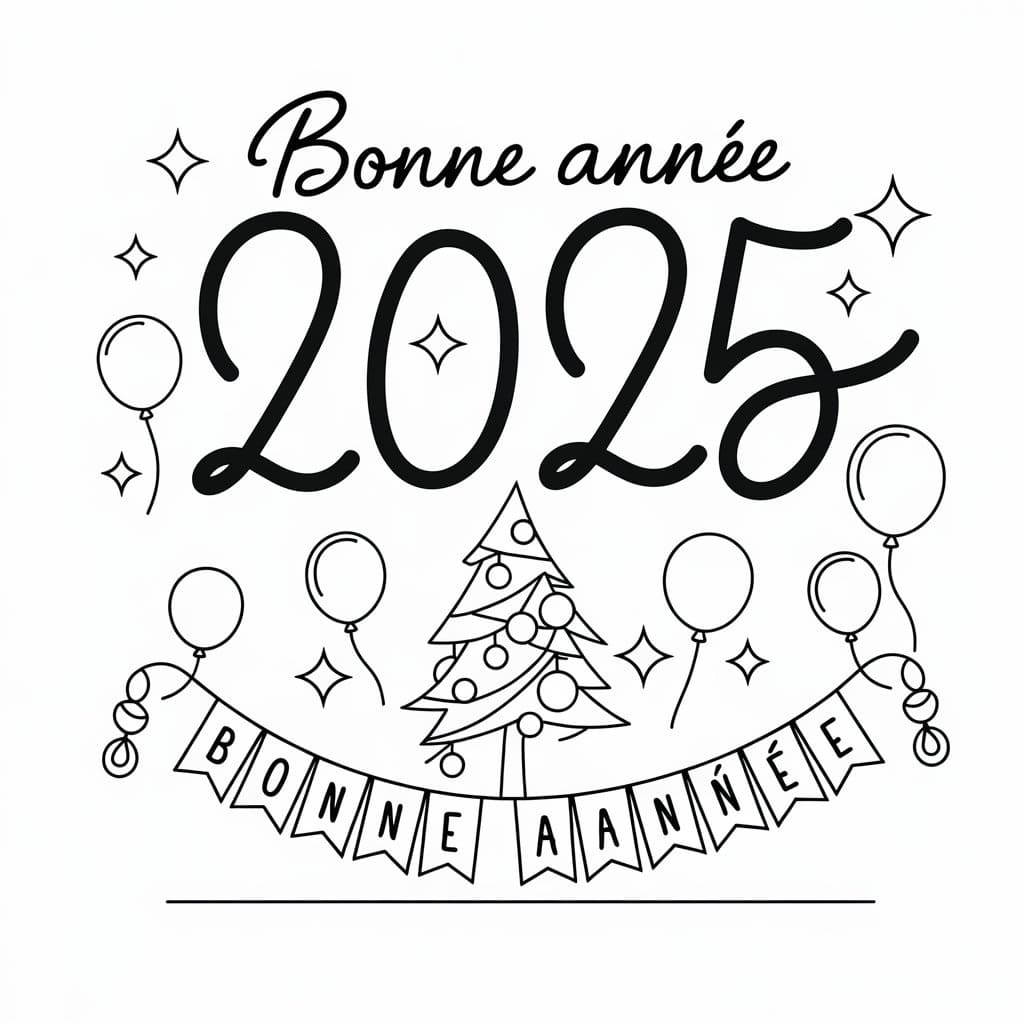 Dibujo gratuito Feliz Año Nuevo #216586 de la coleccion Fiestas y Celebraciones para imprimir