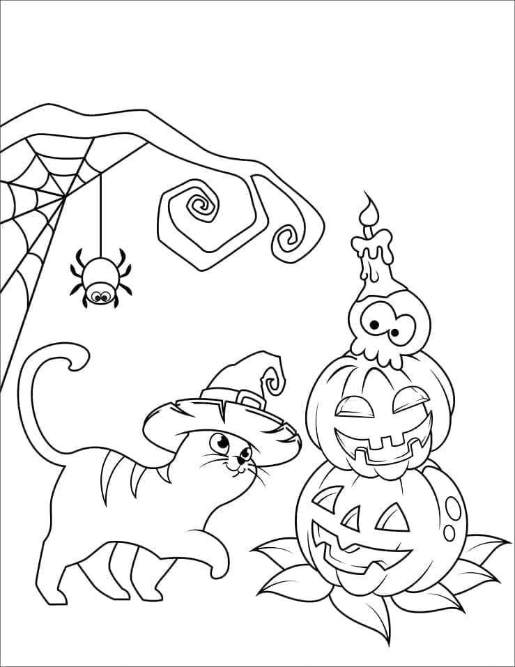 Dibujo gratuito Gato de Halloween #203948 de la coleccion Fiestas y Celebraciones para imprimir