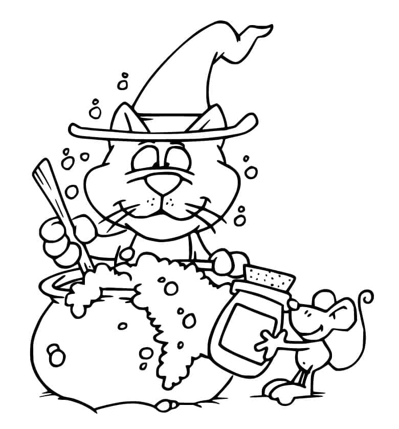 Dibujo gratuito Gato de Halloween #203971 de la coleccion Fiestas y Celebraciones para imprimir