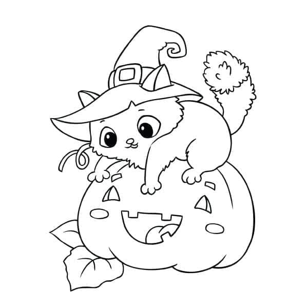 Dibujo gratuito Gato de Halloween #203986 de la coleccion Fiestas y Celebraciones para imprimir