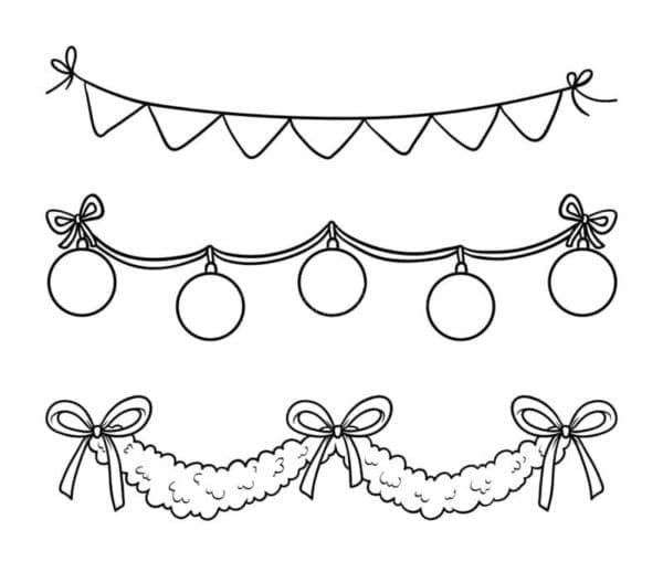 Dibujo gratuito Guirnalda de Navidad #194102 de la coleccion Fiestas y Celebraciones para imprimir