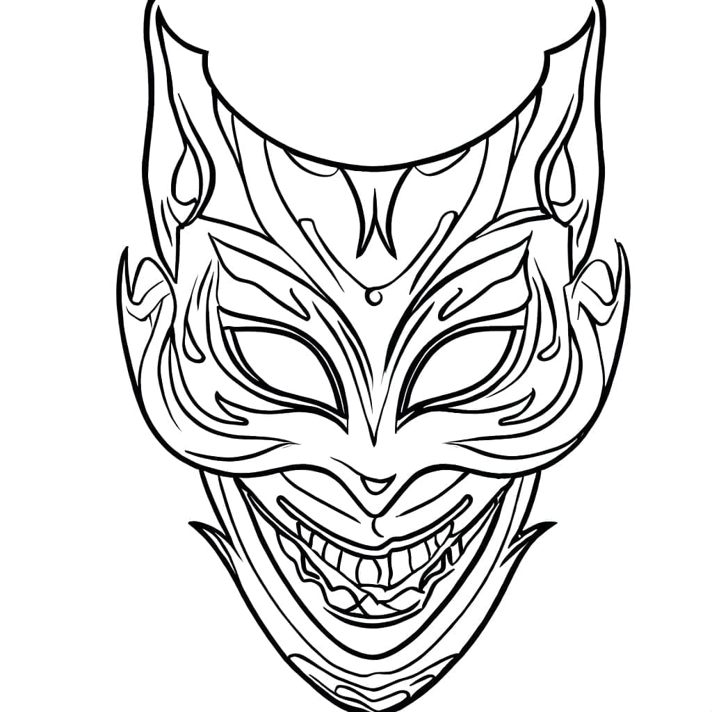 Dibujo para colorear: Máscara de Halloween (Fiestas y Celebraciones) #216449 - Dibujos para Colorear e Imprimir Gratis