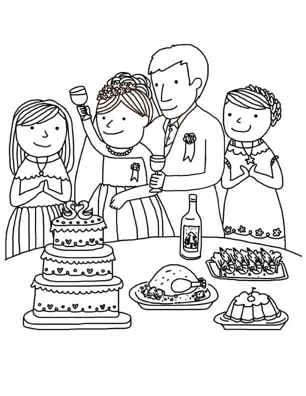Dibujo gratuito Matrimonio #201902 de la coleccion Fiestas y Celebraciones para imprimir