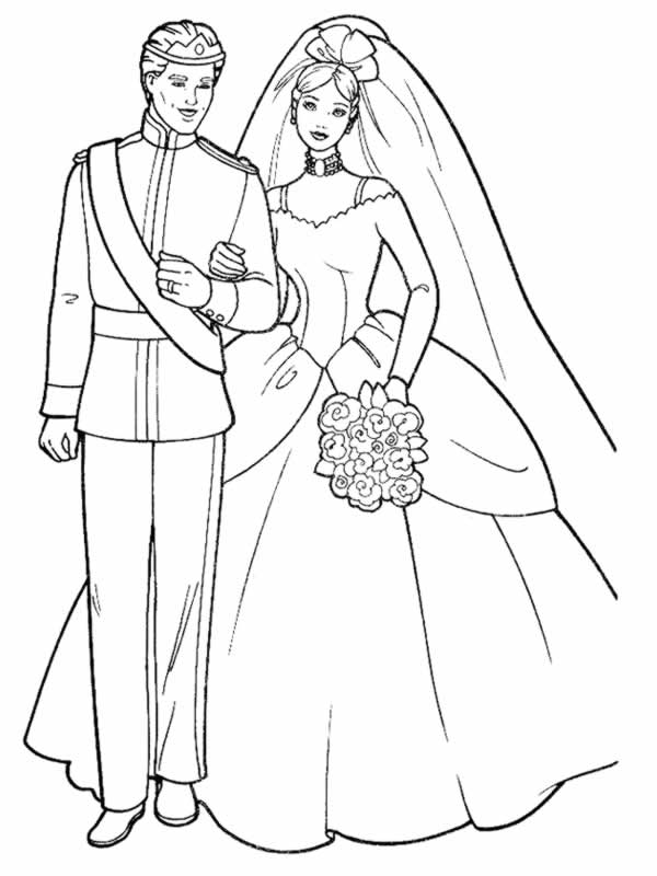 Dibujo para colorear: Matrimonio (Fiestas y Celebraciones) #55946 - Dibujos para Colorear e Imprimir Gratis