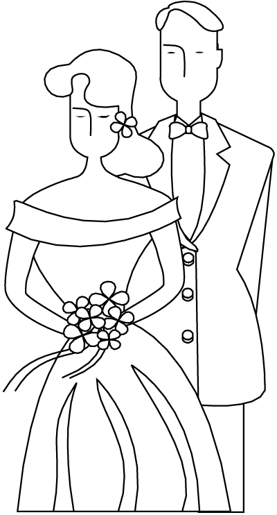Dibujo para colorear: Matrimonio (Fiestas y Celebraciones) #55992 - Dibujos para Colorear e Imprimir Gratis