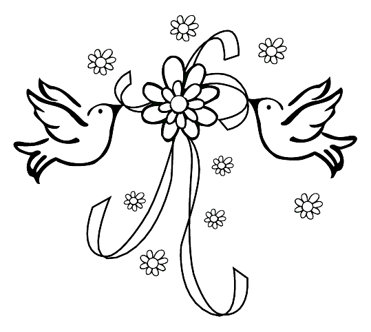 Dibujo para colorear: Matrimonio (Fiestas y Celebraciones) #56016 - Dibujos para Colorear e Imprimir Gratis