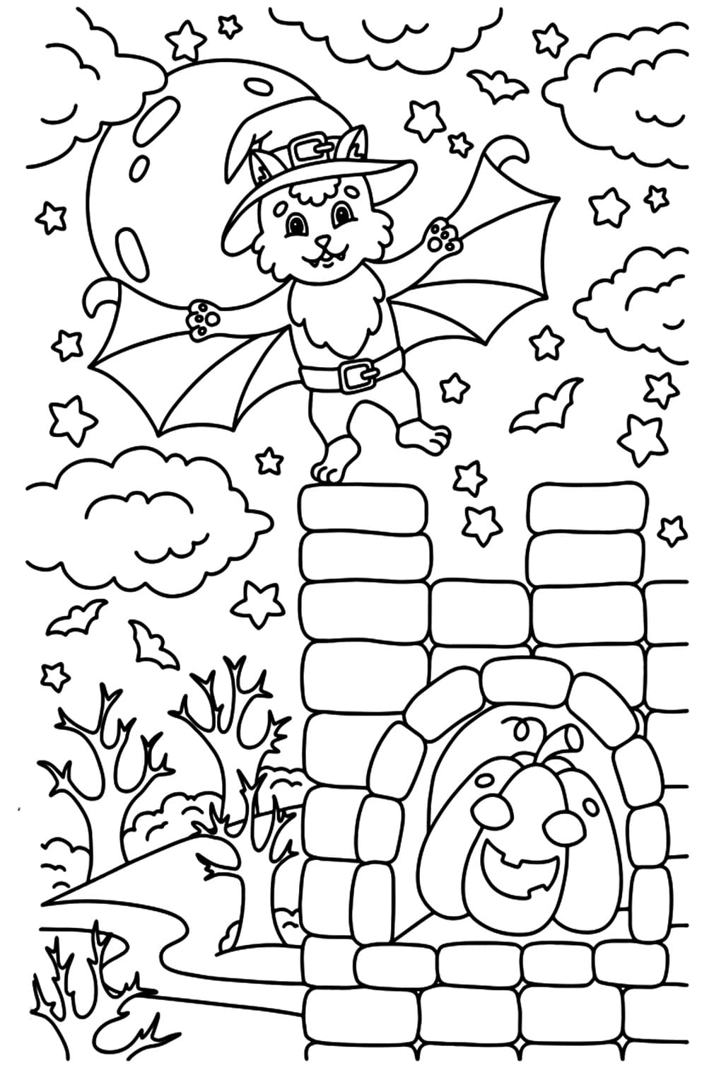 Dibujo gratuito Murciélago de Halloween #200775 de la coleccion Fiestas y Celebraciones para imprimir