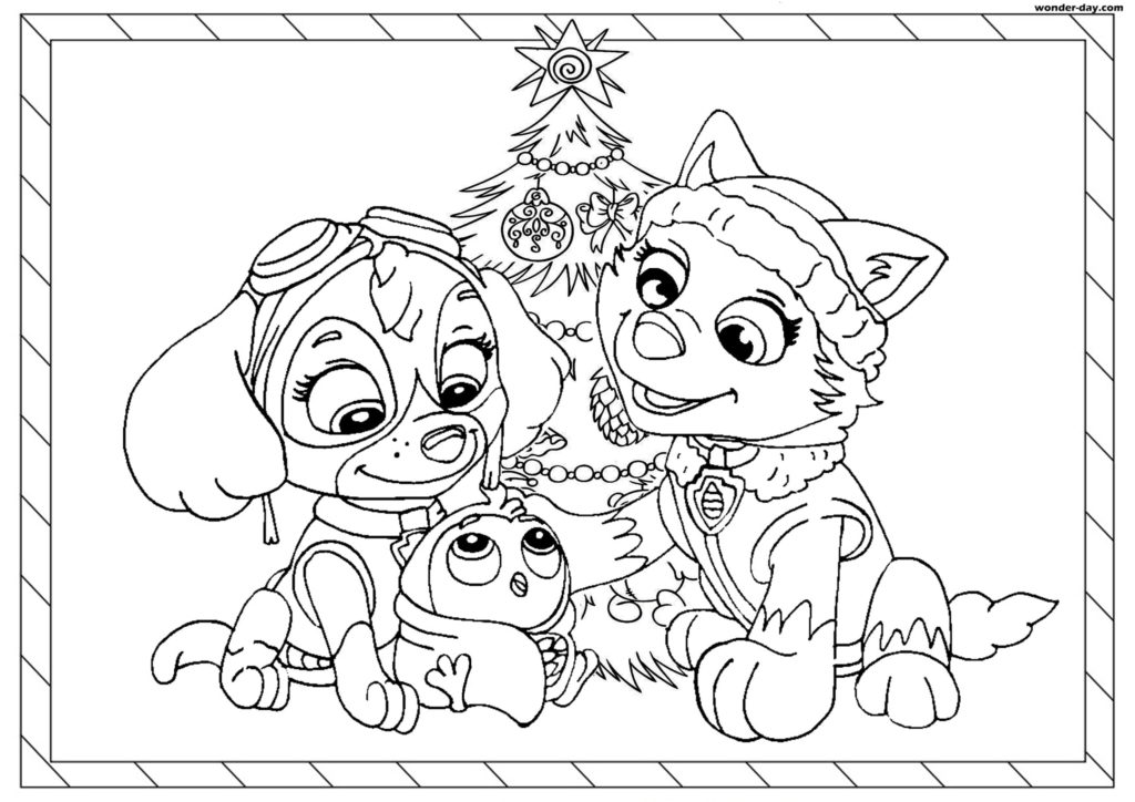 Dibujo gratuito Navidad de Paw Patrol #204287 de la coleccion Fiestas y Celebraciones para imprimir