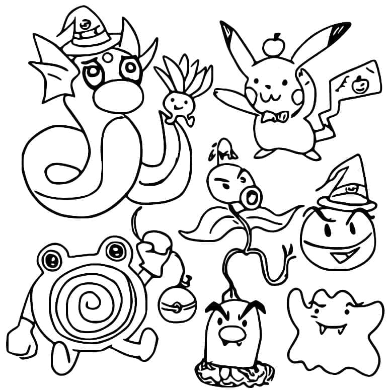 Dibujo gratuito Pokémon de Halloween #203916 de la coleccion Fiestas y Celebraciones para imprimir