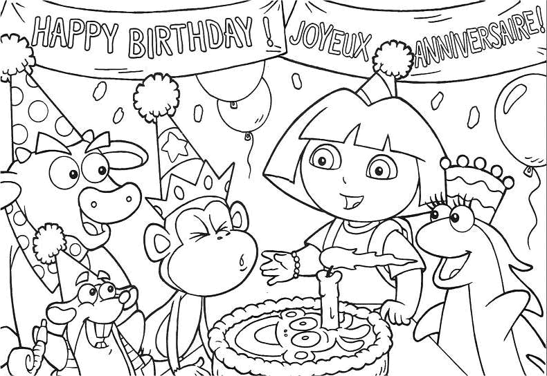 Dibujo para colorear: Aniversario (Fiestas y ocasiones especiales) #57189 - Dibujos para Colorear e Imprimir Gratis